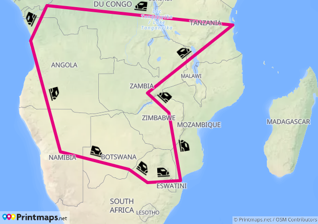 Regional route network illustration